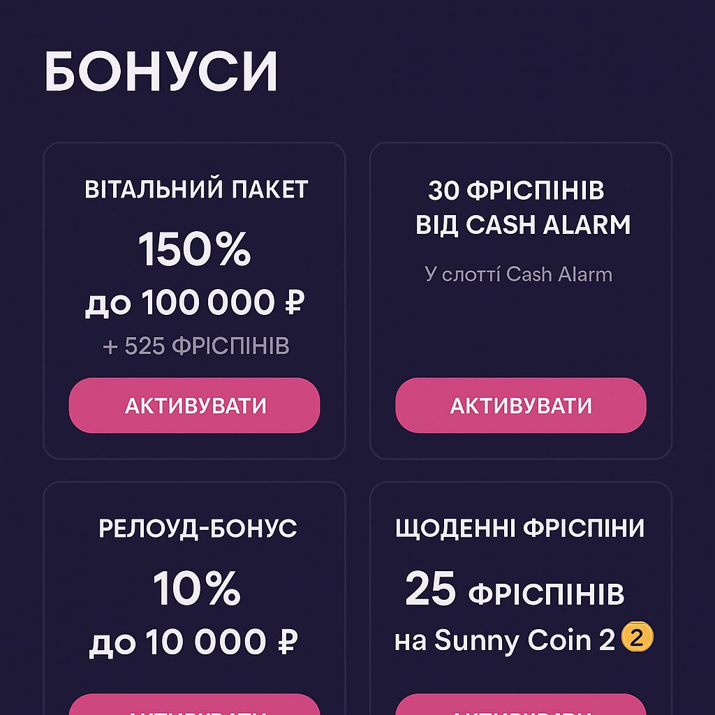 Скріншот інтерфейсу бонусів у Космолот